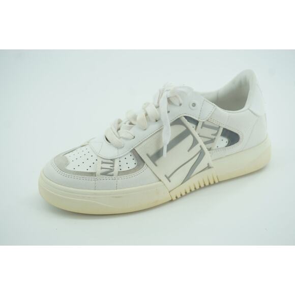 Valentino VL7N Logo Banded White Leather Sneaker Flats SZ 38.5 low top VLTN $970 - Picture 8 of 11